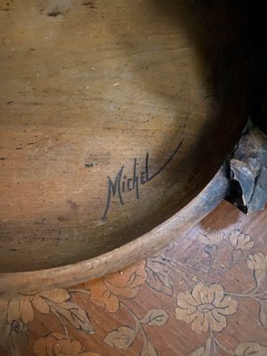 Wooden Fruit Basket Carved by Michel, 1970s-QKG-1795364