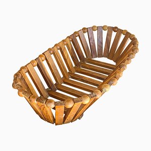 Wooden Fruit Basket, France, 1960s-UR-1342399