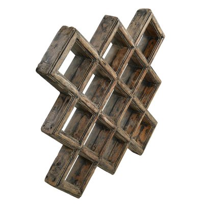 Wooden Geometric Structure Mirror-NQ-1792685