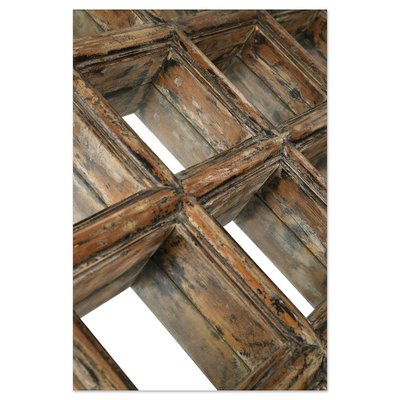 Wooden Geometric Structure Mirror-NQ-1792685