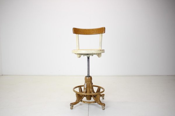 Wooden Height Adjustable Chair, Czechoslovakia, 1920s-TZ-1166605