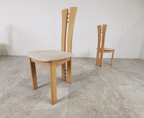 Wooden High Back Dining Chairs, 1990s, Set of 6-IRH-1776645