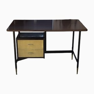 Wooden & Metal Desk with Drawers, Italy, 1950s-RAQ-1306923