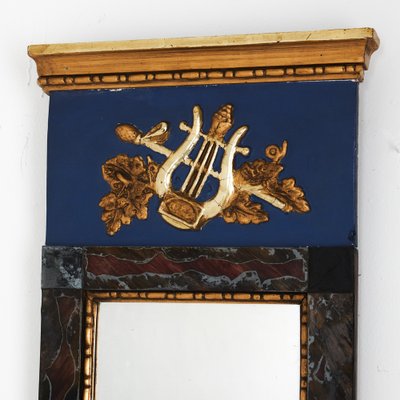 Wooden Mirror with Lyra Motif, 1840s-VAP-1736924