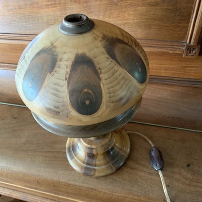 Wooden Mushroom Lamp, 1930s-VBM-1408342