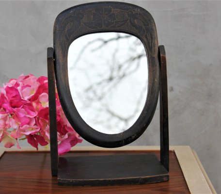 Wooden Oval Table Vanity Mirror-UWJ-1736584