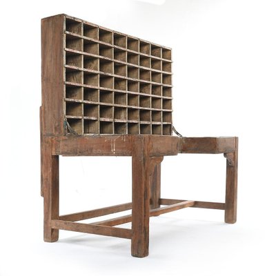 Wooden Postal Sorting Cabinet with 56 Compartments-NQ-624715