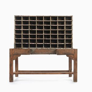 Wooden Postal Sorting Cabinet with 56 Compartments-NQ-624715