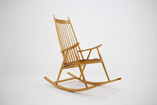 Wooden Rocking Chair, Czechoslovakia, 1960s-TZ-991903