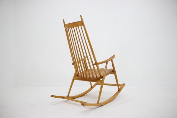 Wooden Rocking Chair, Czechoslovakia, 1960s-TZ-991903