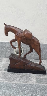 Wooden Sculpture of Horse, 1920s-AKA-1702128