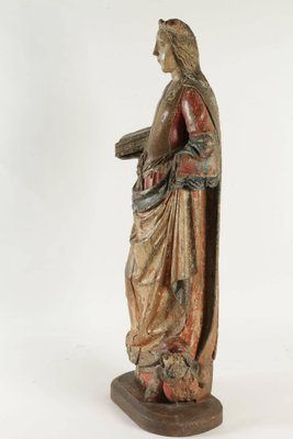 Wooden Sculpture of Saint Catherine in Walnut-WFS-744840