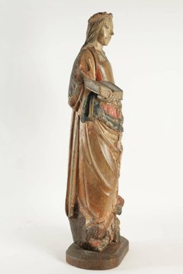 Wooden Sculpture of Saint Catherine in Walnut-WFS-744840