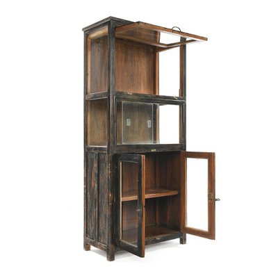 Wooden Showcase with 2 Lockers and a Wardrobe, 1940s-NQ-795592