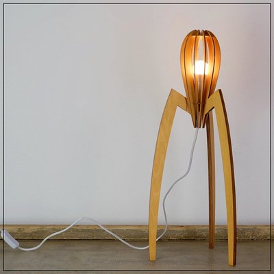 Wooden Slats Table Lamp in the style of by Juicy Salif by Starck-NYF-2018829