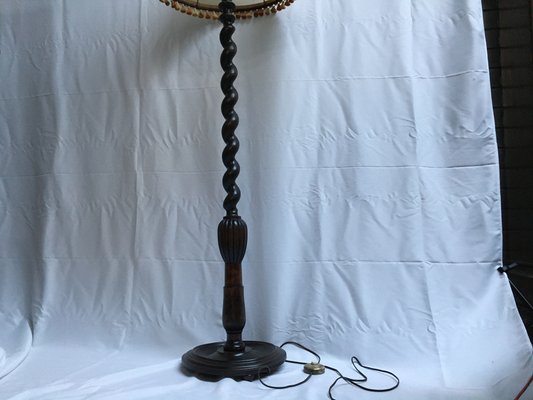 Wooden Spiral Floor Lamp, 1940s-WQQ-668087