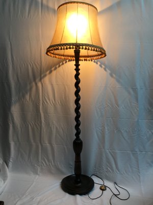 Wooden Spiral Floor Lamp, 1940s-WQQ-668087