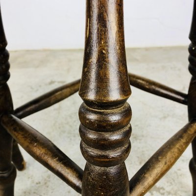 Wooden Stool with Twisted Legs-LCQ-1331055