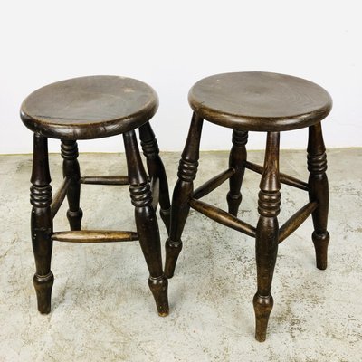 Wooden Stool with Twisted Legs-LCQ-1331055