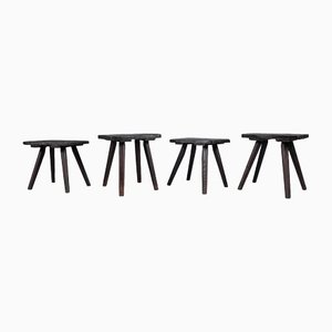 Wooden Stools, 1950s, Set of 4-KQB-1427251