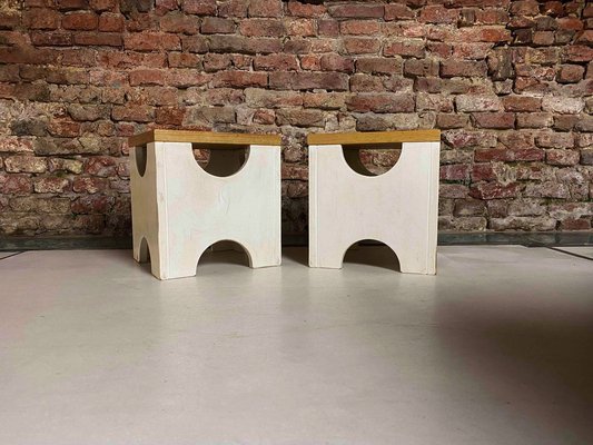 Wooden Stools attributed to Ettore Sottsass for Poltronova, Italy, 1963, Set of 2-OHF-1803979