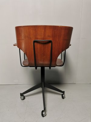 Wooden Swivel Chair in Teak and Plywood by Carlo Ratti for Legni Curvati, 1950s-PRS-842590