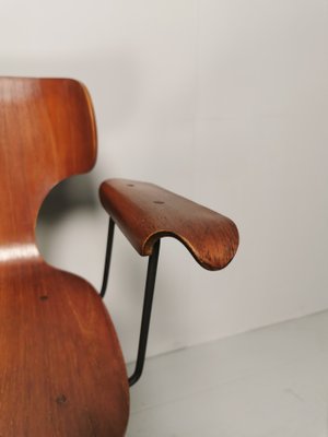 Wooden Swivel Chair in Teak and Plywood by Carlo Ratti for Legni Curvati, 1950s-PRS-842590