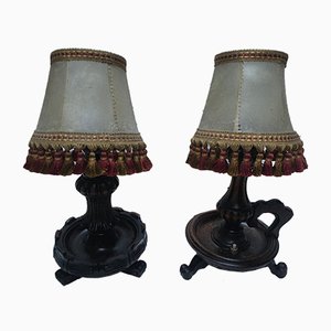 Wooden Table Lamps, 1940s, Set of 2-WQQ-689136