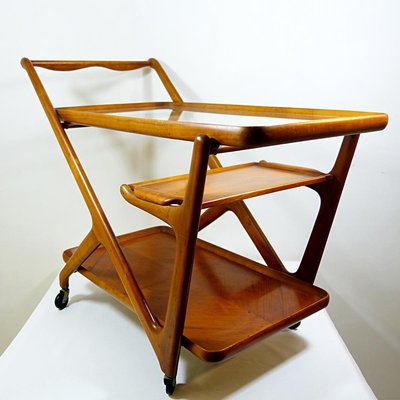 Wooden Tea Trolley by Cesare Lacca for Cassina, 1950s-RY-553487