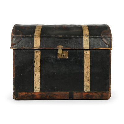 Wooden Travel Chest with Canvas Storage, 1920s-NQ-674351