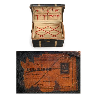 Wooden Travel Chest with Canvas Storage, 1920s-NQ-674351