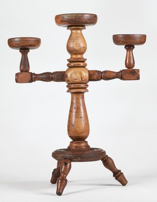 Wooden Trestle Candle Holder, 1900s, Italy-RAQ-829313