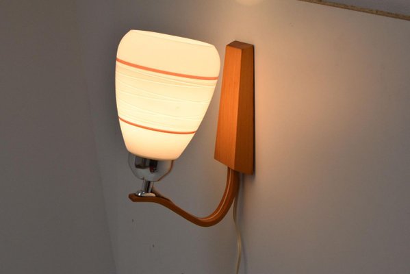 Wooden Wall Lamp by Drevo Humpolec, 1970s-TZ-900512