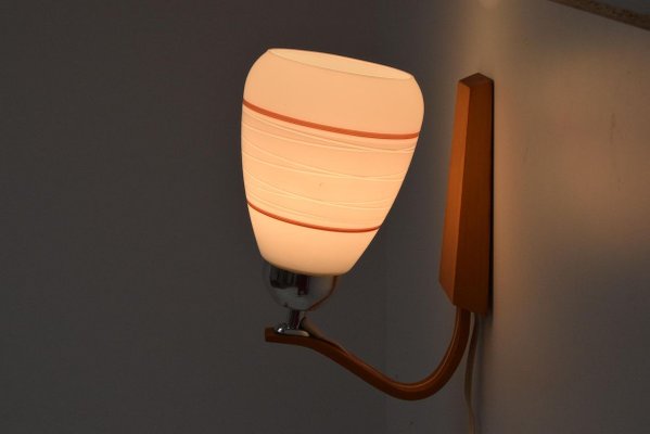 Wooden Wall Lamp by Drevo Humpolec, 1970s-TZ-900512