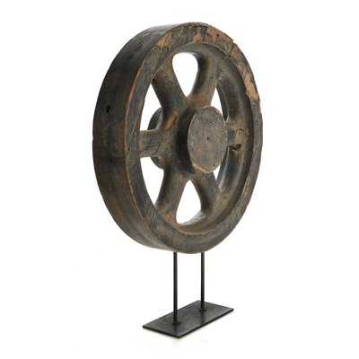 Wooden Wheel on Iron Base-NQ-922376