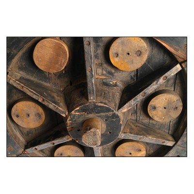 Wooden Wheel on Iron Base-NQ-922366