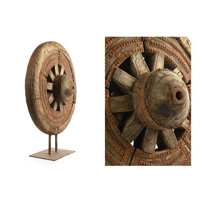 Wooden Wheel on Metal Stand, 1850s-NQ-636619