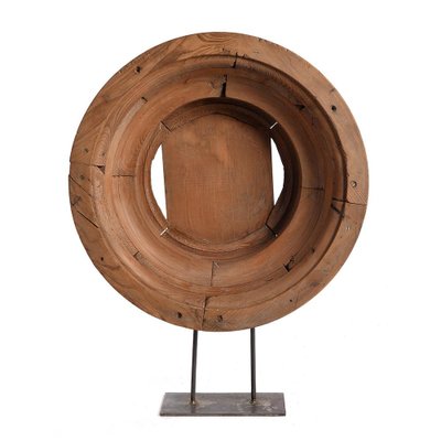 Wooden Wheel Sculpture-NQ-919190