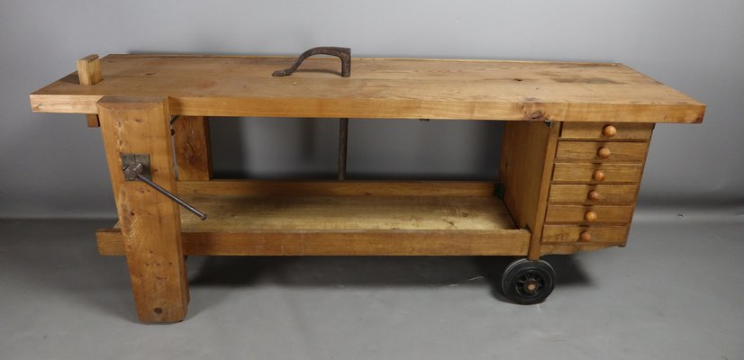 Wooden Workbench on Castors-WSV-1820906