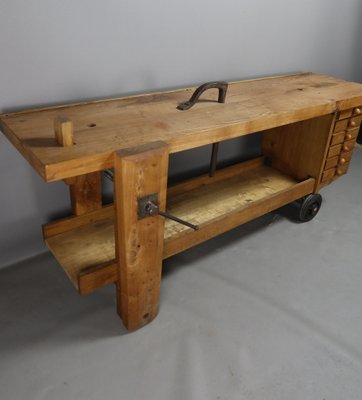 Wooden Workbench on Castors-WSV-1820906