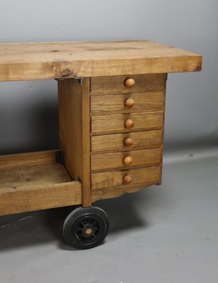 Wooden Workbench on Castors-WSV-1820906