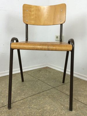 Wooden Workshop Chair with Metal Frame, 1970s-EJL-1140728