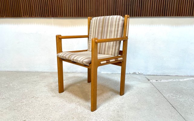 Wool & Oak Brutalist Armchair, Scandinavia, 1960s-JP-1362330