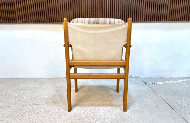 Wool & Oak Brutalist Armchair, Scandinavia, 1960s-JP-1362330