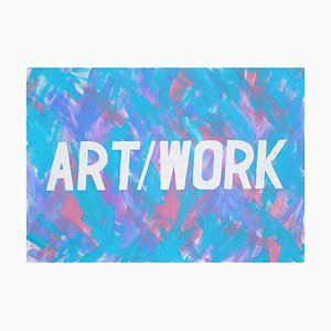 Word Art Calligraphy Painting, Acrylic Vivid Background, Cool Tones, 2021-RWC-890117