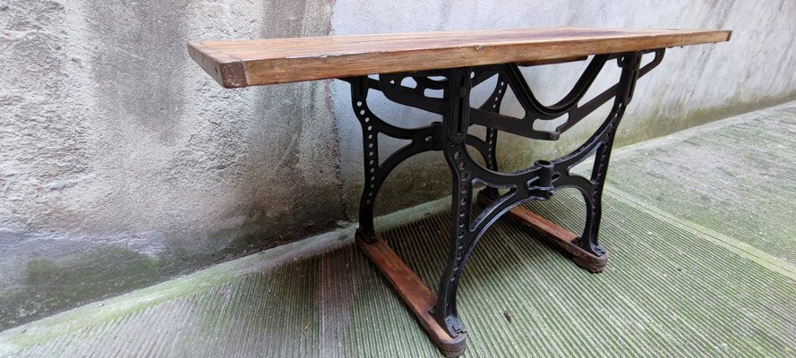 Workbench in Oak with Iron Base-NA-1298437