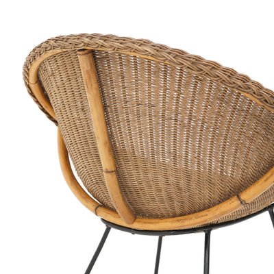 Woven Rattan Armchair, 1950s-EZ-1812664