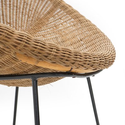 Woven Rattan Armchair, 1950s-EZ-1812664