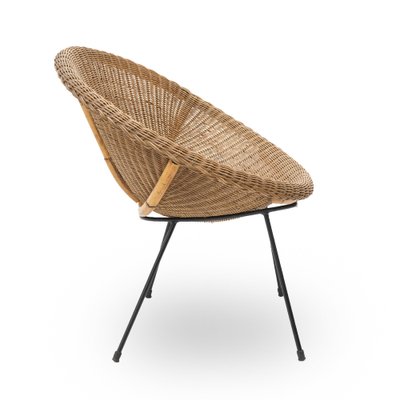 Woven Rattan Armchair, 1950s-EZ-1812664