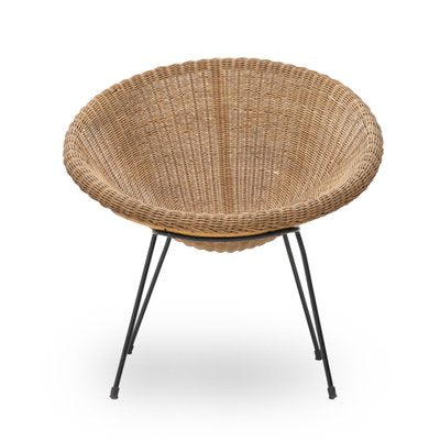 Woven Rattan Armchair, 1950s-EZ-1812664